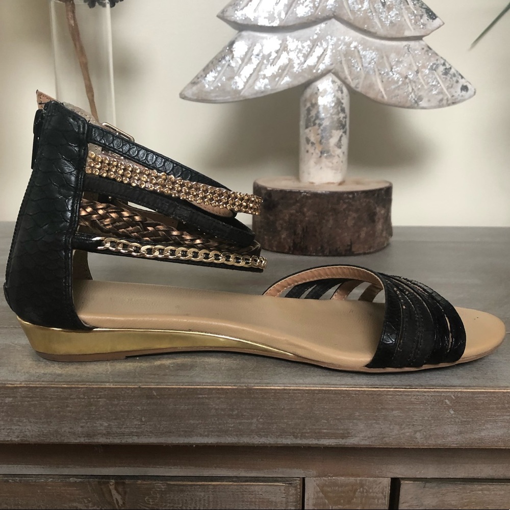 Aldo zip-up ankle bracelet gladiator sandal